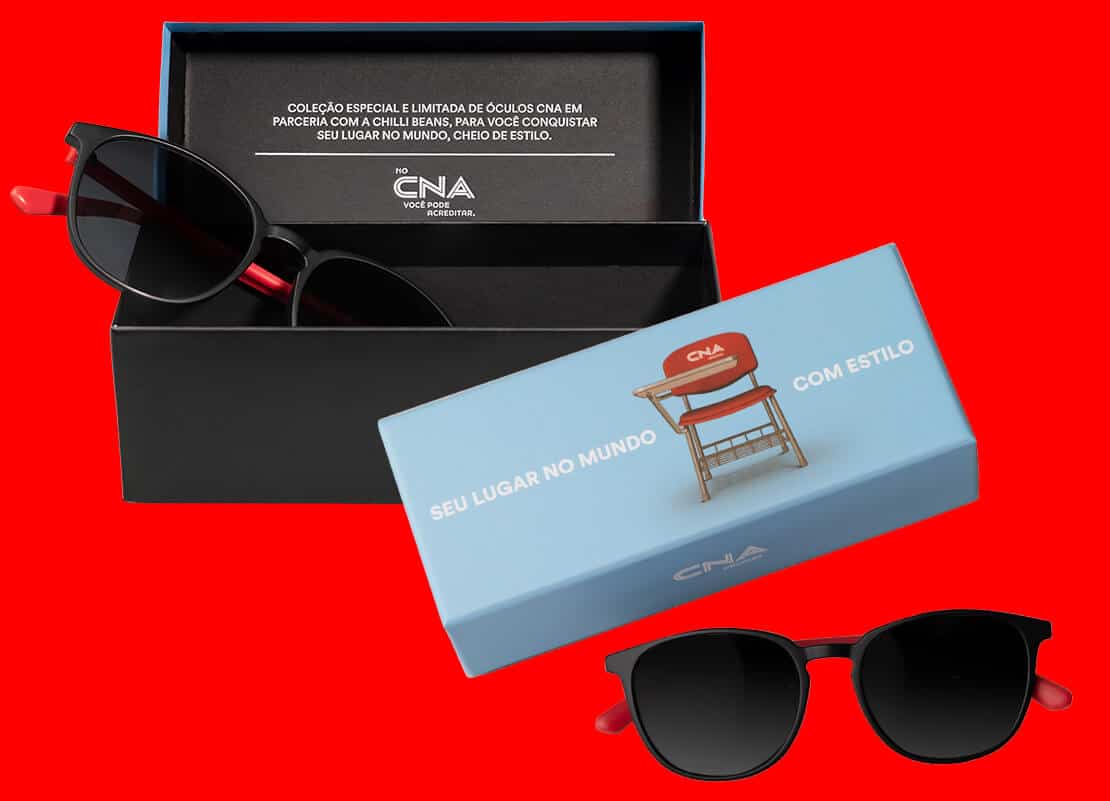 Parceria entre CNA e Chilli Beans presenteia alunos com óculos customizados